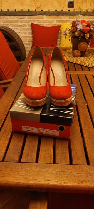 Zapato mujer cuña esparto