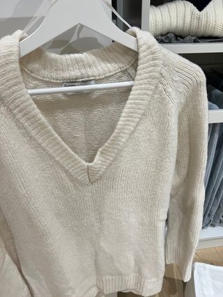jersey beige Bershka