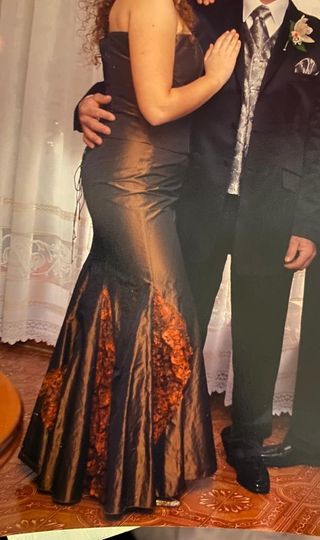 Vestido largo de ceremonia marrón