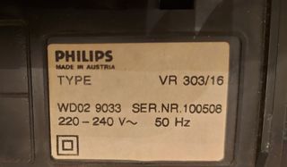 Fuente philips VR303 vhs vcr