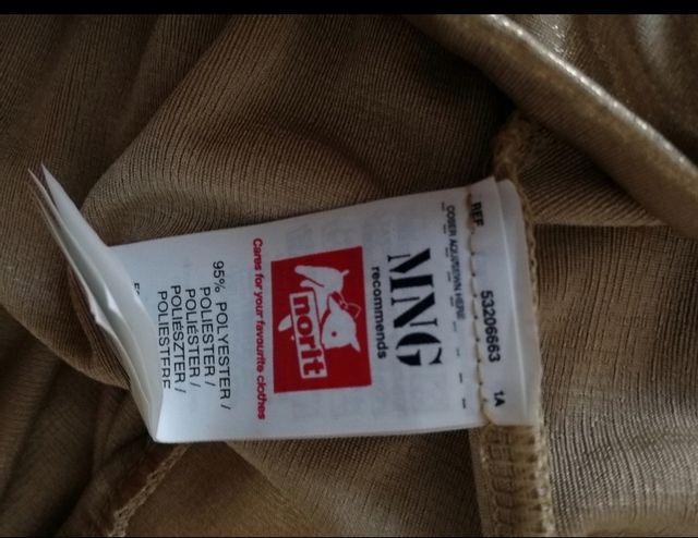 Top a fascia dorato effetto lamé