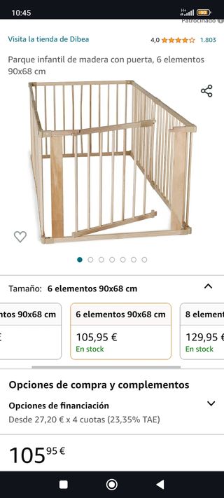 Parque infantil madera 6 elementos
