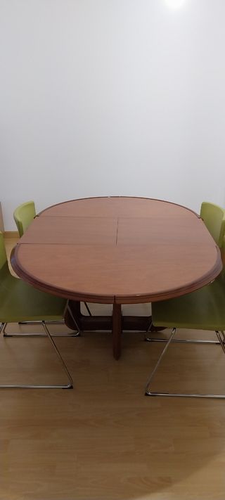 Mesa redonda 120cm  extensible nogal