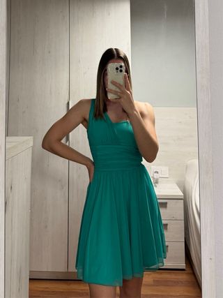 Vestido corto azul invitada boda graduación fiesta