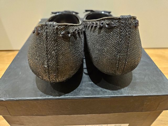 Bailarinas negras con brillos y lazo, Talla 37