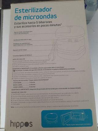 Esterilizador microondas.  Hippos
