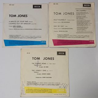 Lote discos antiguos Tom Jones 45 rpm