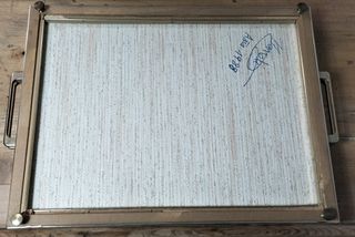 Bandeja cristal y metal