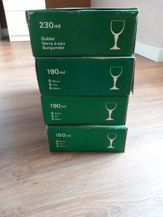 Copas cristal de Bohemia (vino y agua)