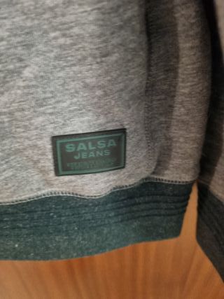 SALSA JEANS Sudadera gris letras verdes s/capucha