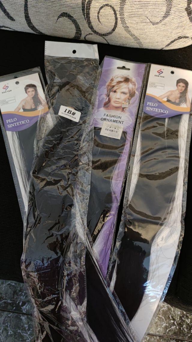 4 pack Extensiones Pelo Largo Negro