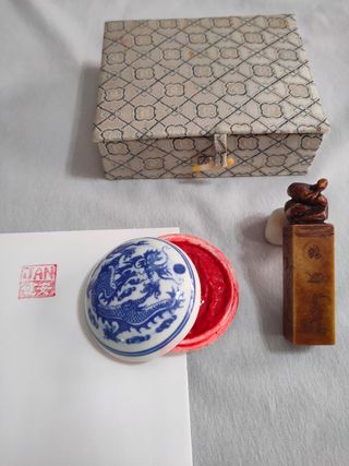 antiguo Sello chino Porcelana