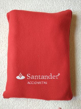 MANTA DE VIAJE, SOFA, FRANELA COLOR ROJO Y FUNDA