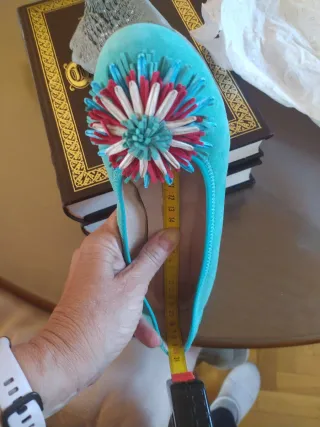Manoletinas aguamarina de ante