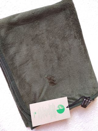 MANTA DE VIAJE, SOFA, FRANELA COLOR VERDE BOTELLA