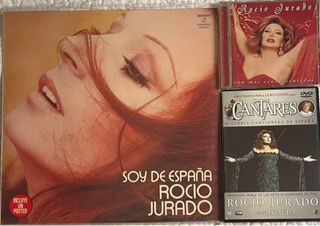 Rocio Jurado lote vinilo + poster, cd y dvd