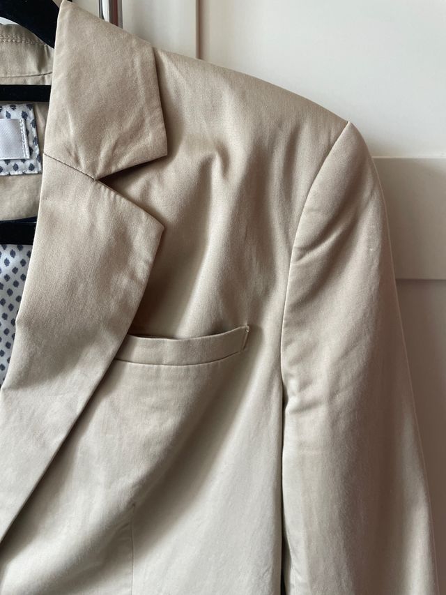 chaqueta blazer mujer beige