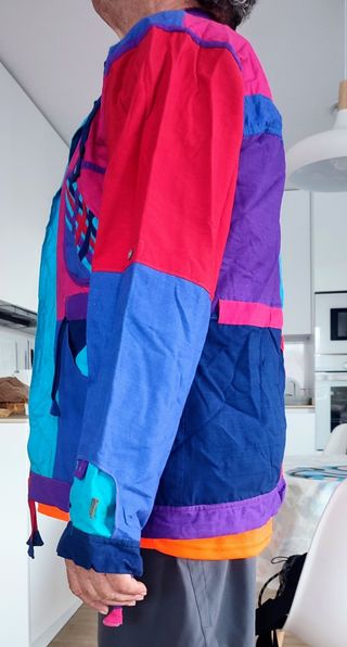 Chaqueta de Nepal tipo patchwork reversible