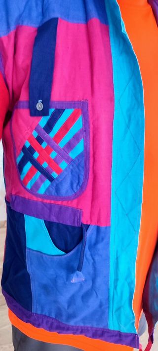 Chaqueta de Nepal tipo patchwork reversible