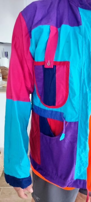 Chaqueta de Nepal tipo patchwork reversible