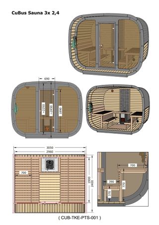Sauna CUBUS (2,4x3M)