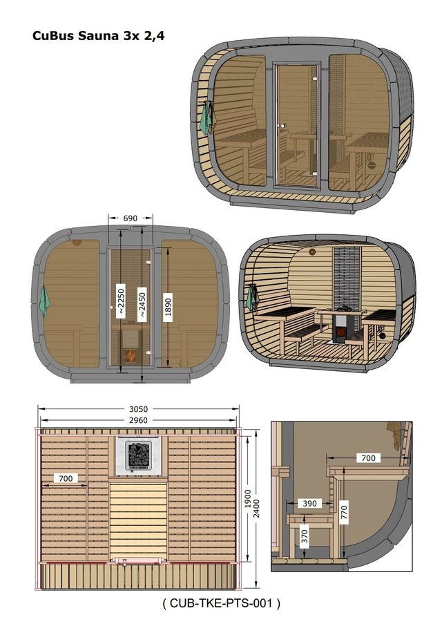 Sauna CUBUS (2,4x3M)