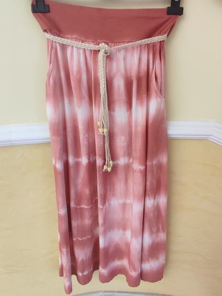 Falda larga tonos rosas, talla única