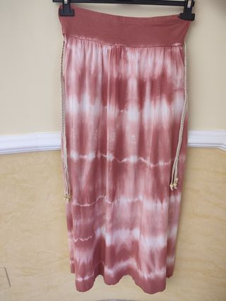 Falda larga tonos rosas, talla única