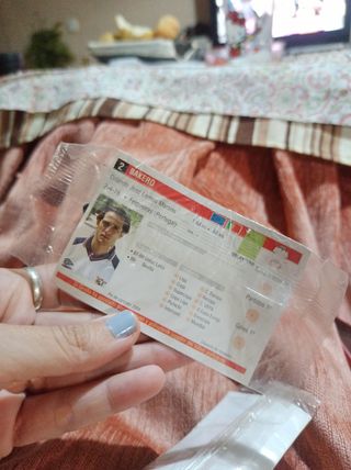 Antigua tarjeta de fútbol estampita