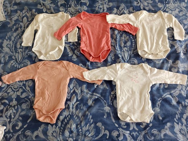 Pack 5 bodys manga larga niña 3 meses 56-62cm