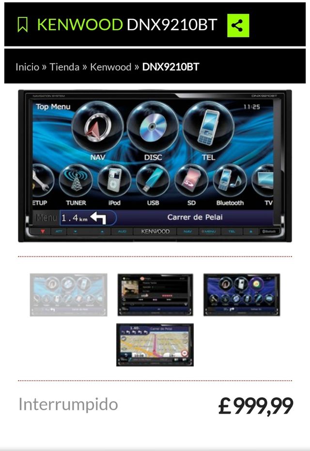 Navegador kenwood 9210 bt