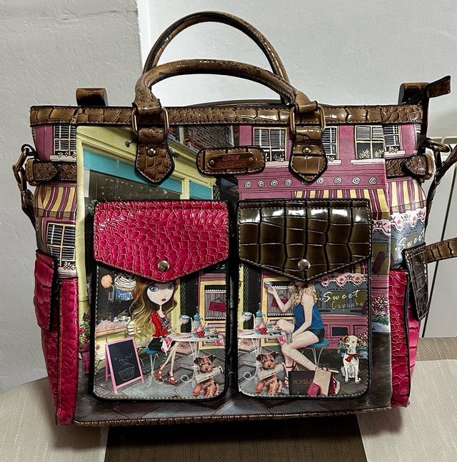Bolso tote WKR estampado muñecas