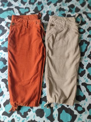 2 pantalones pana fina Lois. T.40. Mujer, chica.