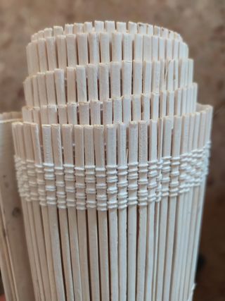 Estor de Bambú blanco enrollable