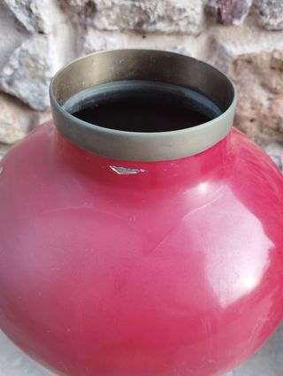 Jarrón metálico coreano incrustaciones nácar