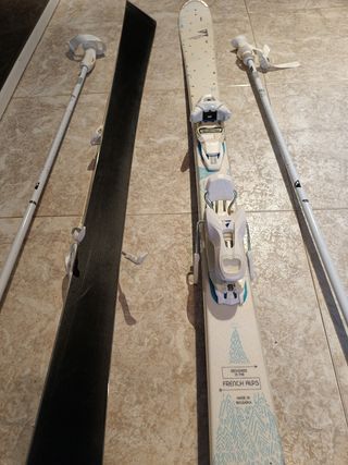Esquís con fijaciones mujer wedze + bastones+ fund