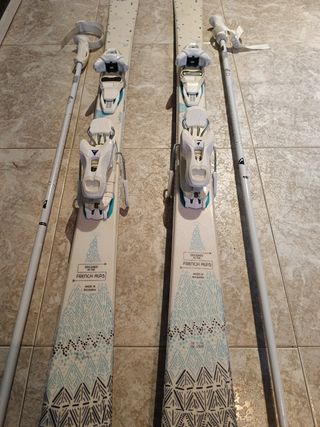 Esquís con fijaciones mujer wedze + bastones+ fund