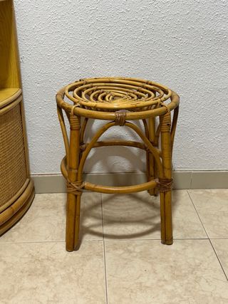 Taburete vintage de Rattán