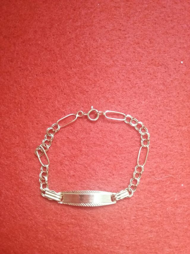 Esclava de oro 18k /750 con placa para inscripcion