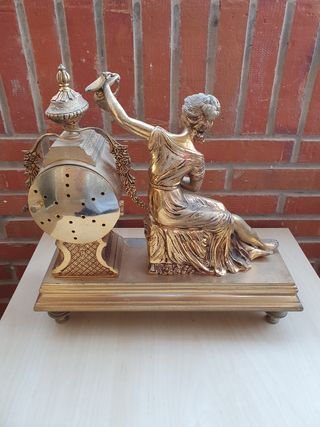 RELOJ de BRONCE CROMADO de SOBREMESA