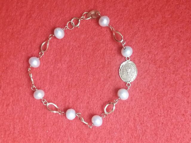 pulsera de oro 18 k 750 , con perlas 1 ° comunión