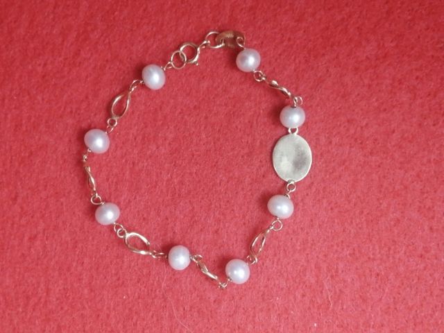 pulsera de oro 18 k 750 , con perlas 1 ° comunión
