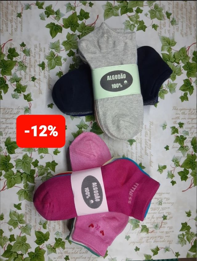 26 pares de meias baixas em algodão