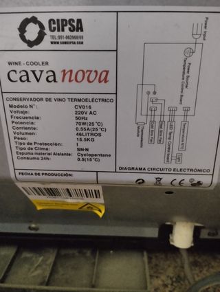 Vinoteca cavanova modelo cv016