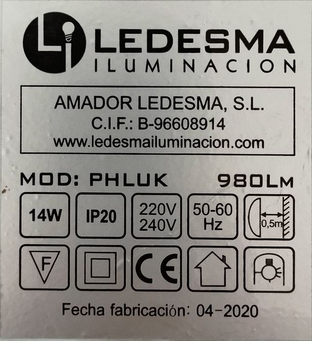 Plafón techo led LEDESMA