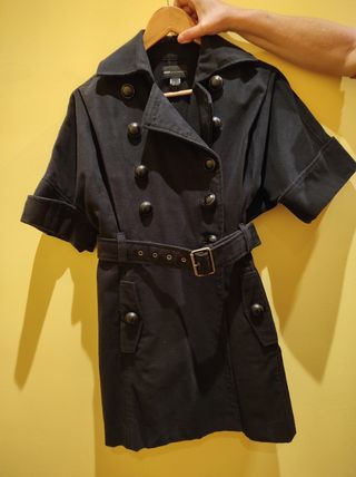 Abrigo paño azul marino manga corta