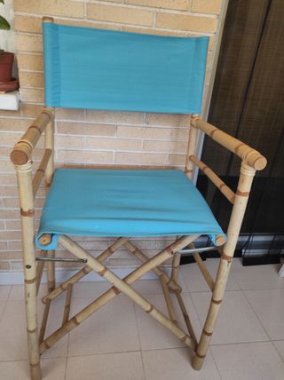 Silla de director alta en bambú 