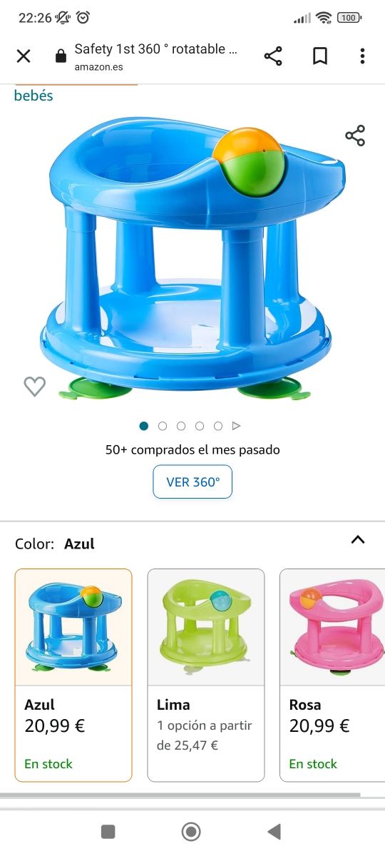 Assento de banho bebé