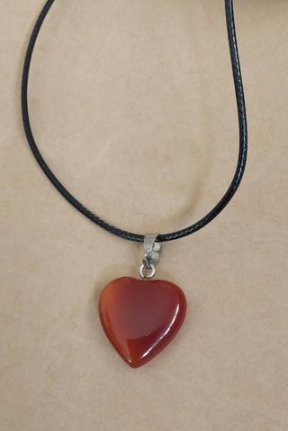 Collar y colgante corazón cristal piedra