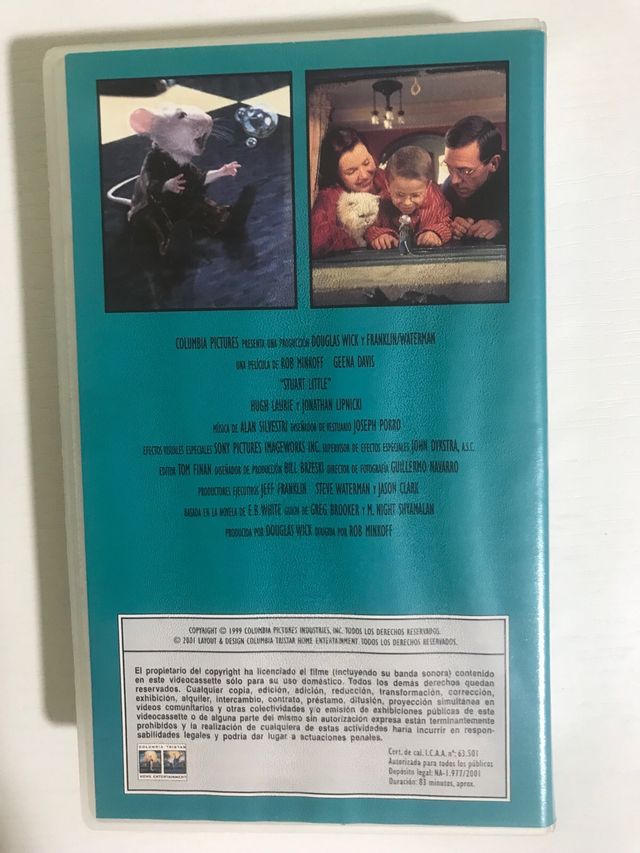 Cinta video VHS Stuart Little, un ratón en familia